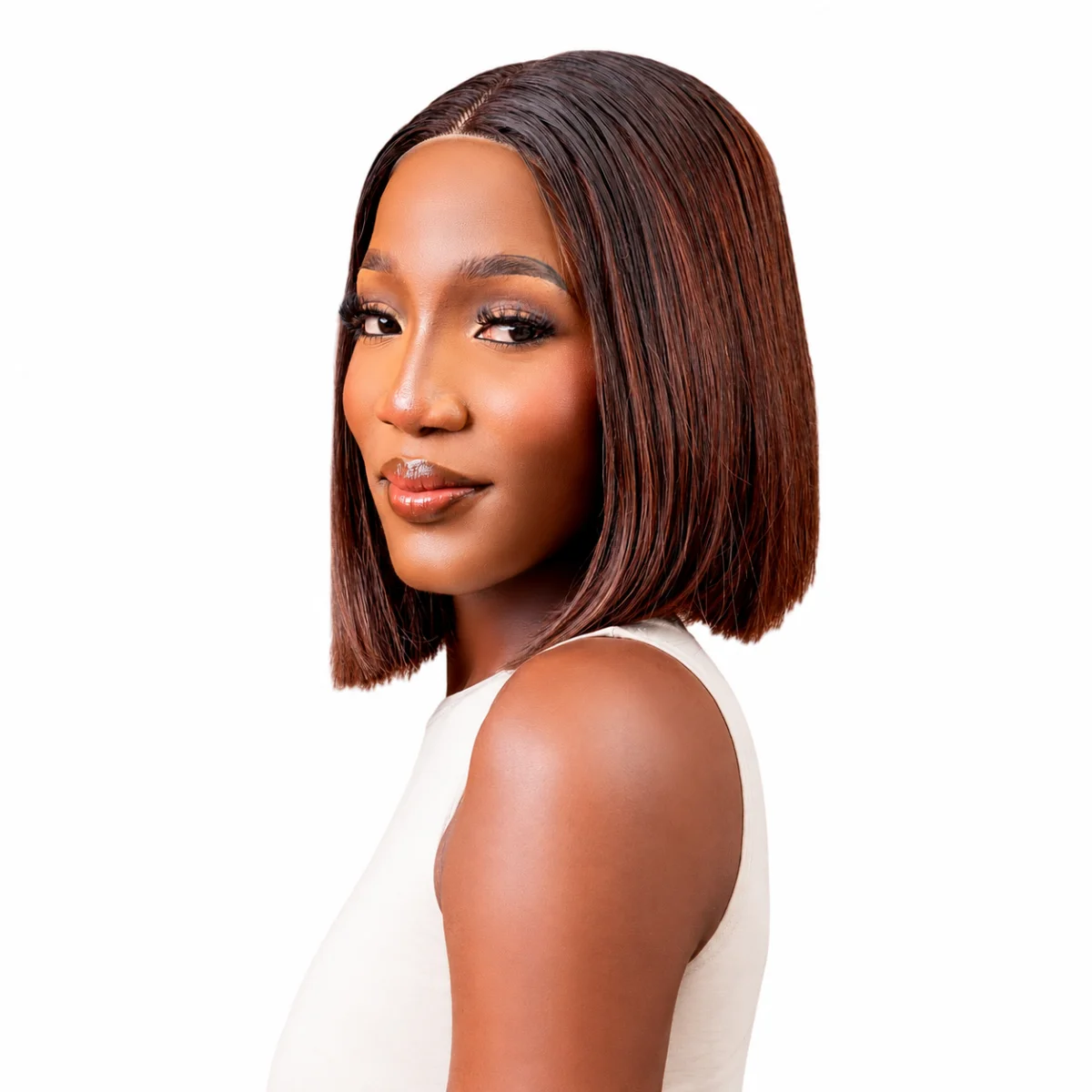 10-inch SDD Vietnamese Bone Straight Wig | 3X6 Closure | 200g | Chestnut Brown