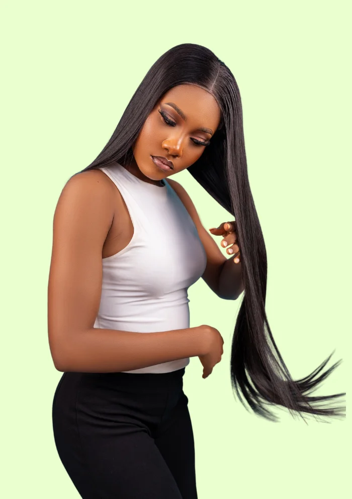 30-inch Mirror Straight Raw Donor Wig | 5X5 HD Lace |320g | Natural Black