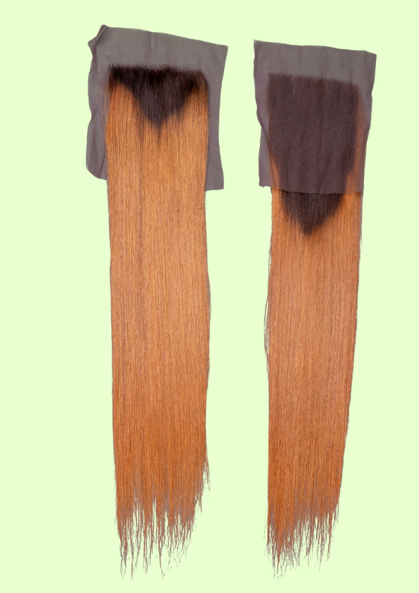 16-inch Vietnamese Bone Straight Closure |5X5 | Ombre Brown