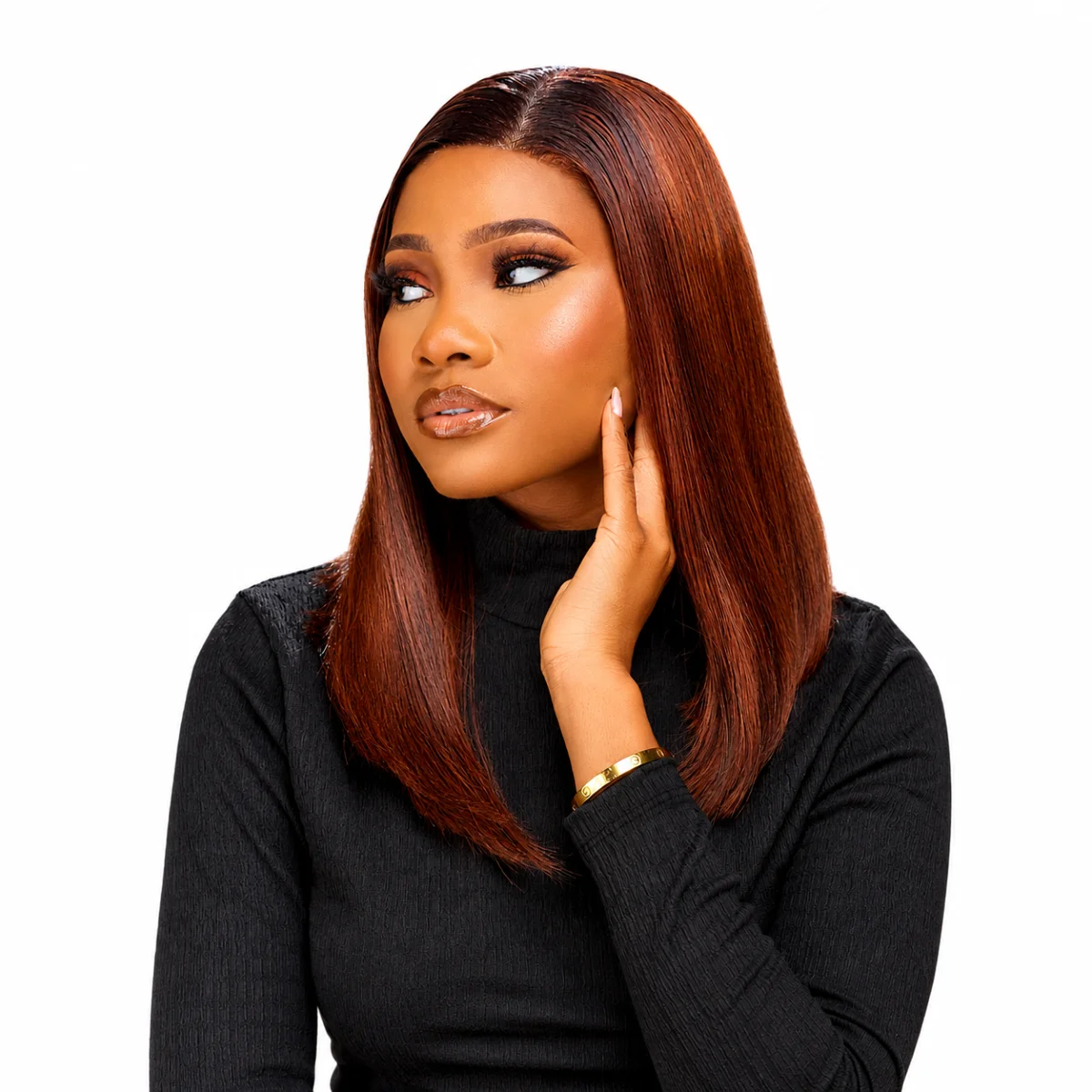 14-inch SDD Vietnamese Bone Straight Wig | 5x5 Closure | 240g | Honey Brown