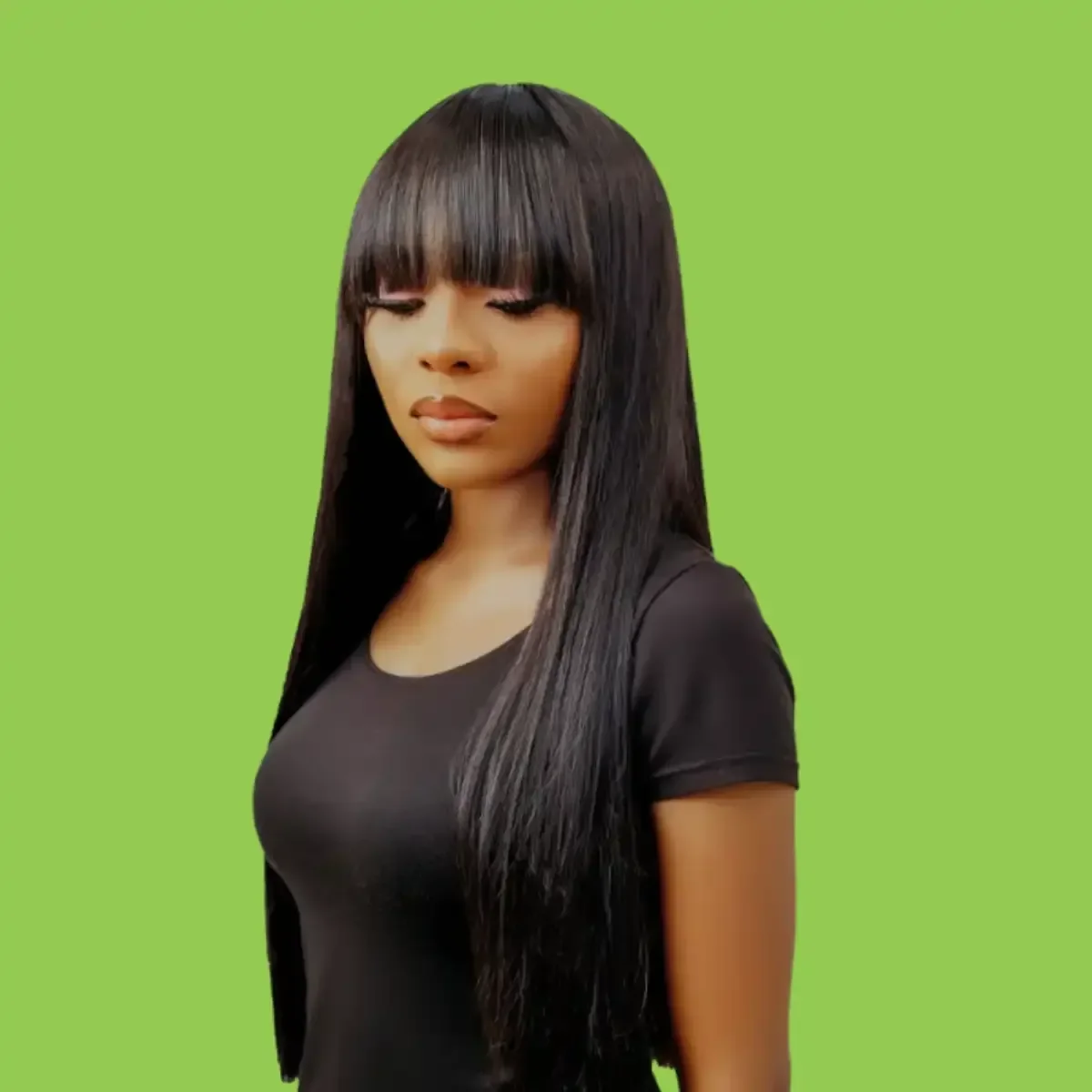24-inch FRINGE Vietnamese SDD Bone Straight Wig | 6X6 Closure |400g | Natural Black