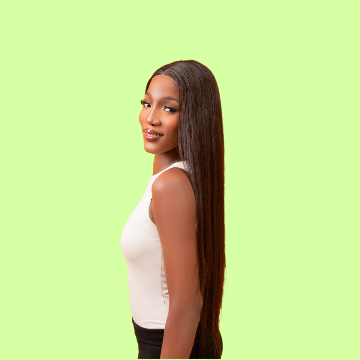 26-inch Mirror Straight Vietnamese Raw Donor Wig |  5X5 Lace | 350g | Natural Colour
