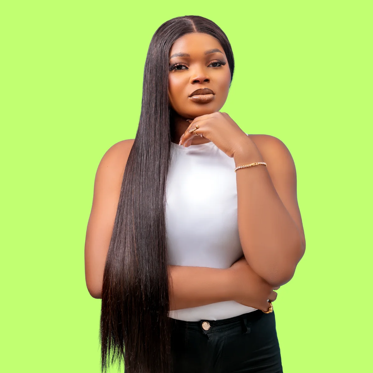 26-inch DD Vietnamese Bone Straight Wig | 5X5 Closure | 300g | Natural Black