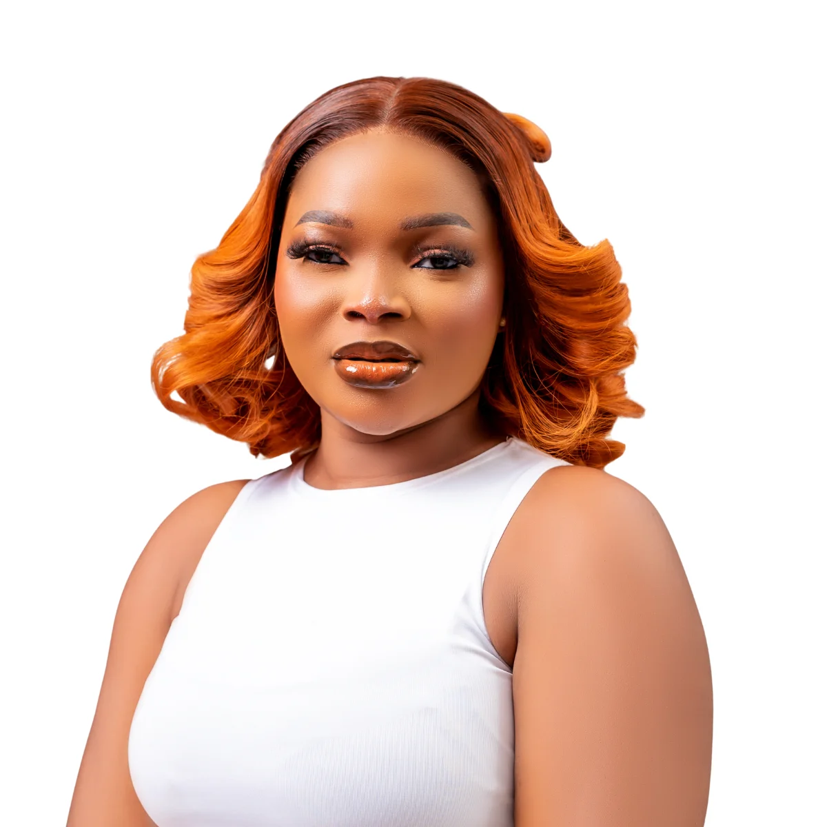 10-inch Vietnamese Donor Wig | 5X5 HD Lace | 350g | Ombre Ginger