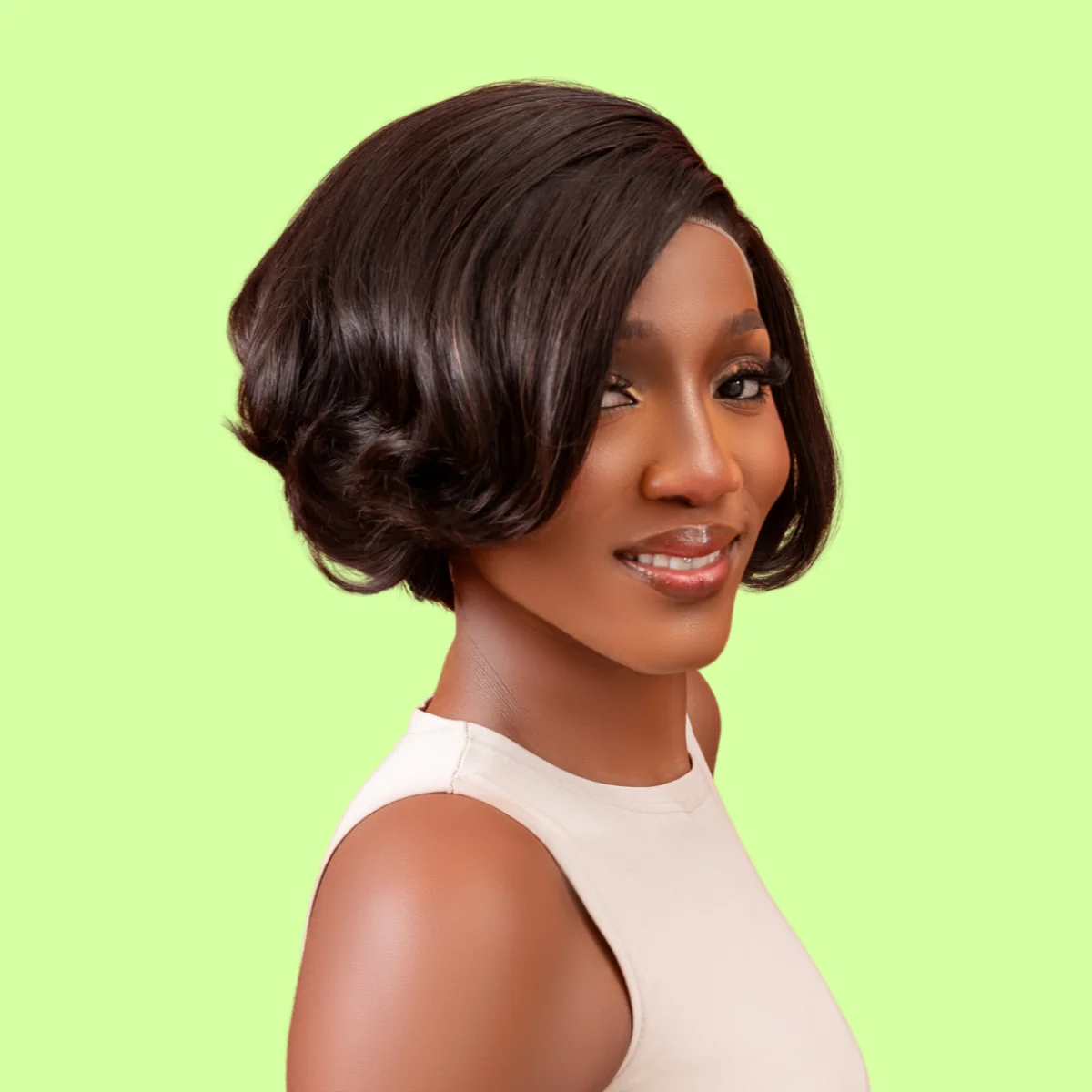 8-inch Vietnamese Natural Straight TIWA'S Bob Wig  | 8X6 Closure | 200g | Natural Black